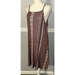 Rachel Zoe Dress Womens Size S Midi Slip Ajrak Print Spaghetti Strap Stretch